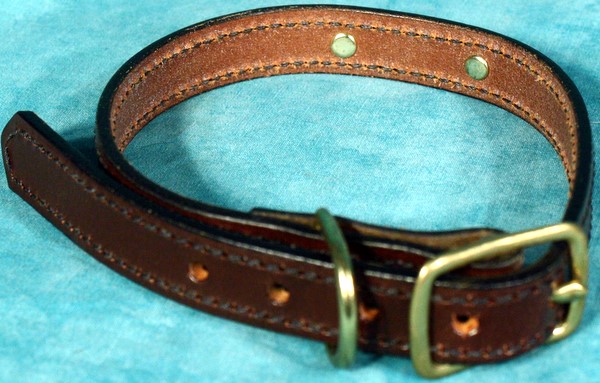 Brass Pet ID Collar Tag, showing the inside, smooth rivets