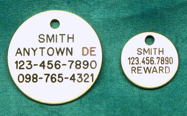 Brass Pet ID Tags - Both Sizes