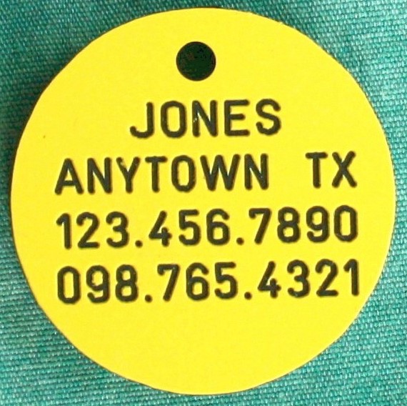 Pet ID Tag - Yellow